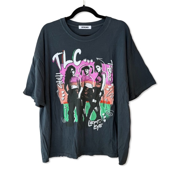 Daydreamer TLC singles tee Black Graphic 90s hip hop vintage one size L - Picture 2 of 5